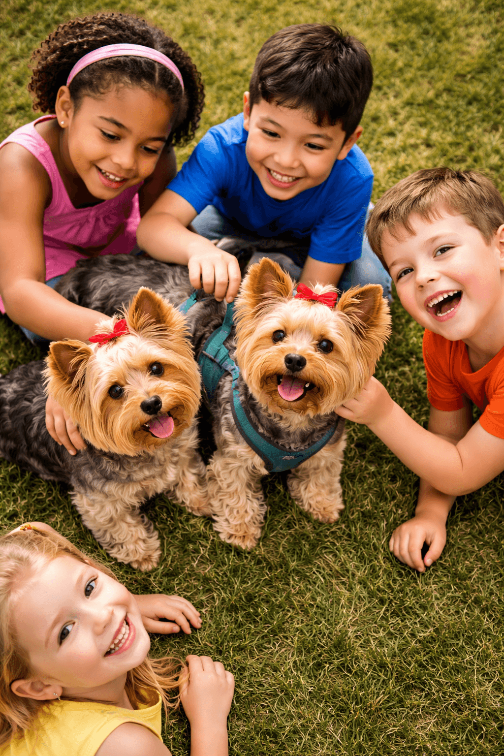 kids and yorkies